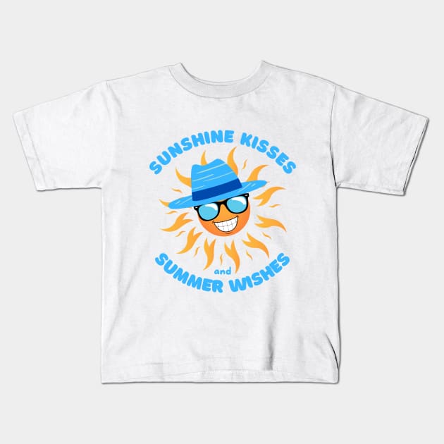 Sunshine Kisses and Summer Wishes Kids T-Shirt by Auraya Studio